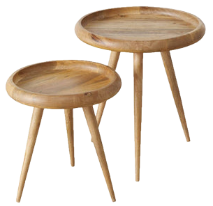 Набір журнальних столиків Boltze 79316 Herve з дерева манго 2 шт (4066076008087)