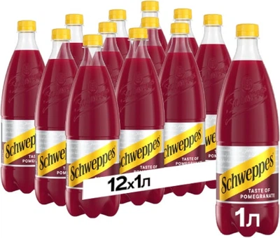 Упаковка безалкогольного напою Schweppes Pomegranate 1 л х 12 пляшок (5449000224385)