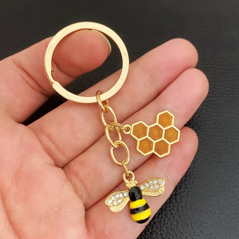 Брелок Bee Пчела сотая шмель в виде пчелы золотистый