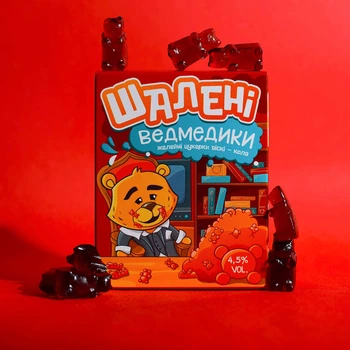 Желейки з віскі Шалені Ведмедики - Віскі-Кола Алкогольні цукерки 100 г