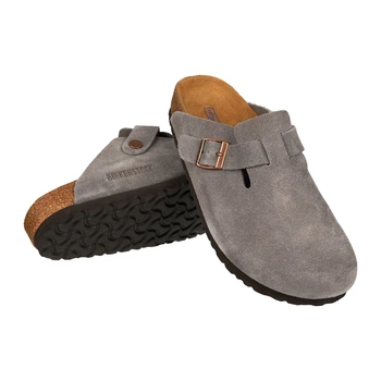 Замшеві шльопанці Birkenstock Boston Gray 38