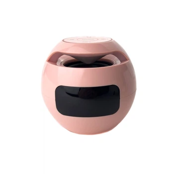 Колонка портативна з годинником Kimiso KMS-K12 Bluetooth LED рожевий
