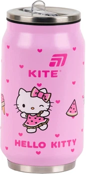 Термочашка с трубочкой Kite Hello Kitty 350 мл Розовая (HK25-1263)