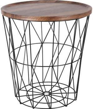 Stolik kawowy Home Styling Collection 94699 z koszem 38 x 40 cm Czarny (8721037391801)