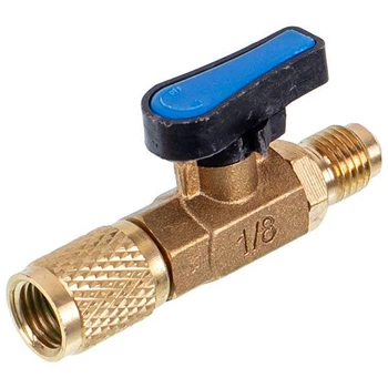 Прямой кран для заправки фреона R600 (1/4&pos) RTM BV-01