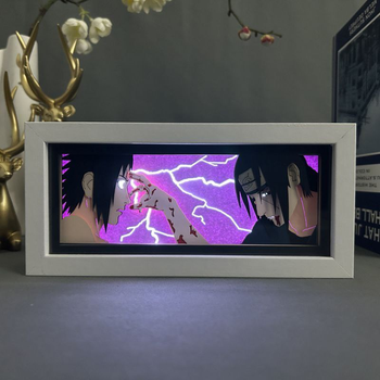 Багатошаровий 3D нічник лампа аніме Naruto Ітачі та Саске Учіха світильник для кімнати Наруто
