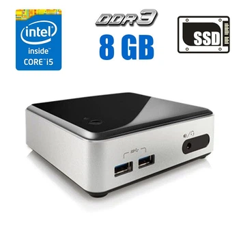 Компьютер Intel NUC D54250WYK Black USFF / Intel Core i5-4250U (2 (4) ядра по 1.3-2.6 GHz) / 8 GB DDR3 / 128 GB SSD / HD Graphics 5000 / WiFi / HDMI б/у