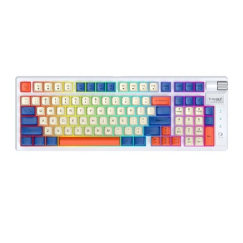 Бездротовий механічний комплект клавіатура і миша TWolf T70 RGB Red Switch USB-C, біло-синій