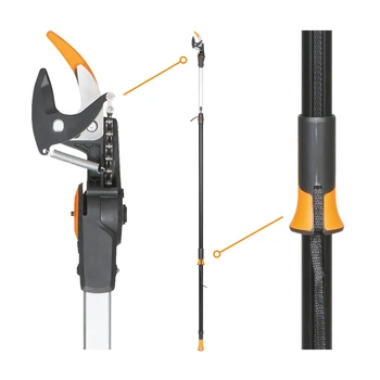 Телескопический высоторез Fiskars PowerGear™ UPX86, 240-400 см, до 32 мм (1023624)
