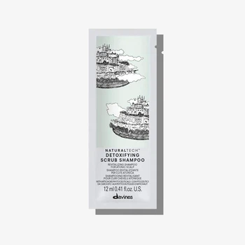 Детоксицирующий шампунь-скраб для глубокой очистки волос Davines Natural Tech Detoxifying Scrub Shampoo 12 мл