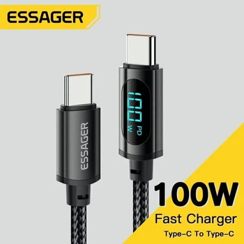 Кабель USB Type C to Type C 100W PD Fast Charger Essager, c дисплеем