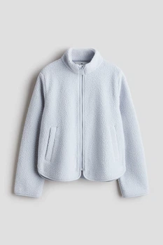 Підліткова флісова кофта шерпа H&M на блискавці для дівчинки Блакитний 146/152 см