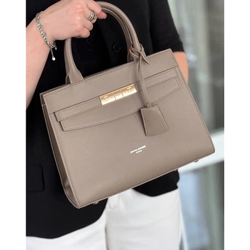 Сумка женская кросс боди из кожзаменителя David Jones 28527 тауп