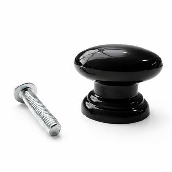 Ручка меблева SIGMA кнопка «Грибок» пластик чорна (MR0339)