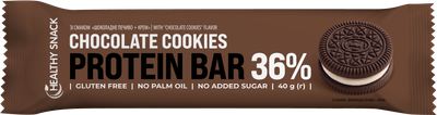 Батончик HEALTHY SNACK для спортивного харчування зі смаком «Шоколадне печиво +крем», глазурований 15 шт., 600 г.