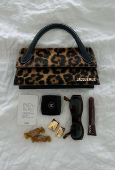Сумка Jacquemus шкіра один відділ з леопардовою логотипом 22×11×6 см (LUX1008)