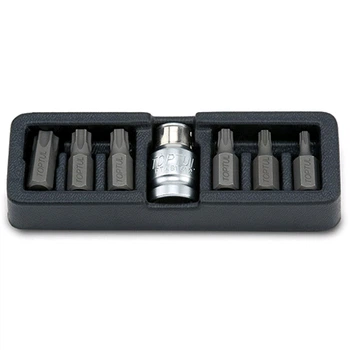 Набор бит Torx Toptul 10мм T25 T30 T40 T45 T50 T55 7ед 1/2" Односторонние (620476)