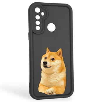 Чехол силиконовый оригинальный Soft Touch с 3D принтом мема сибу для Realme C3 черный (Полная защита камеры)