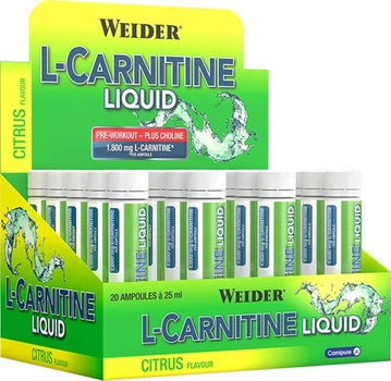 weider l-carnitine liquid L-Карнітин Weider L-Carnitine Liquid 1800 мг 20 ампул Citrus  (4044782385869) – фото, відгуки, характеристики в інтернет-магазині ROZETKA