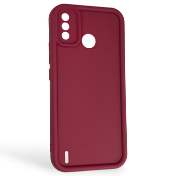 Чехол силиконовый Soft Touch для Tecno Spark 6 Go (KE5) бордовый (Полная защита камеры)