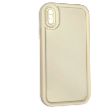 Чехол силиконовый Soft Touch для Apple iPhone X молочный (Полная защита камеры)