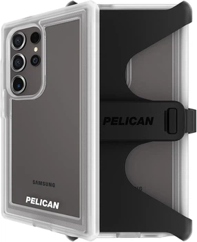 Чехол противоударный Pelican Voyager для Samsung Galaxy S24 Ultra (S928) Clear Прозрачный с клипсой аналог OtterBox