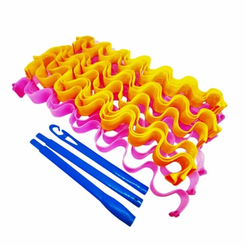Бигуди Magic Curler "Волна" длина 65 см, набор 18 шт., оранжево-розовые.