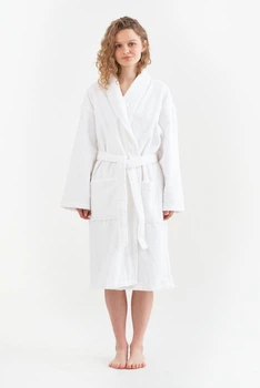 Халат S махровий unisex Lotus Home - Basic Line white S