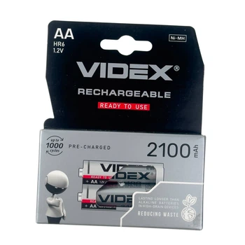 Акумулятор пальчиковий АА VIDEX R6 2100 mAh нікель-металогідридний (RZN-23103883)