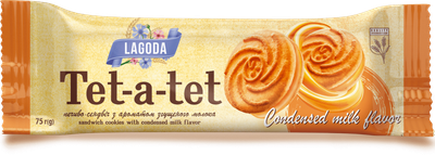 Печиво Лагода Тет-а-тет сендвич Згущене молоко 75г (30)