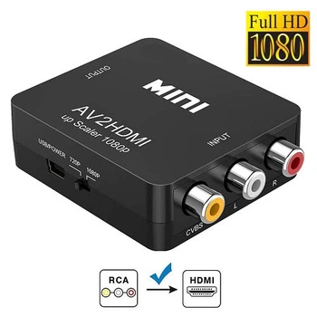 RCA AV - HDMI конвертер відео, аудіо BTB, FullHD 1080p, чорний