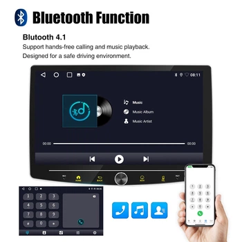 Автомагнитола ESSGOO AR1001, Single DIN, Android 14, 10.1| IPS, 4GB/64GB, GPS, Wi-Fi, Bluetooth