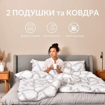 Набор для сна подушки 2шт 50х70 см и одеяло евро 200х220 см