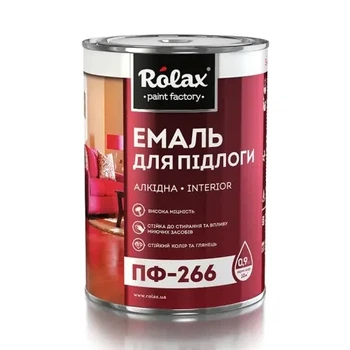 Краска для пола алкидная Rolax ПФ-266 желто-коричневая 0.9 кг
