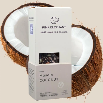 Чай з кокосом і спеціями ніжно гострий Masala Coconut 70 г Pink Elephant