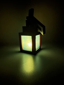 Фонарик Minecraft с LED-свечой голубой | Декоративный светильник