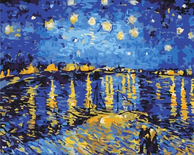 Картина за номерами Зоряна ніч над Роною. Ван Гог 40x50 Brushme (BS323)