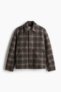 Пальто в составе с шерстью H&M 1234638001c55 S коричневое (100005385)