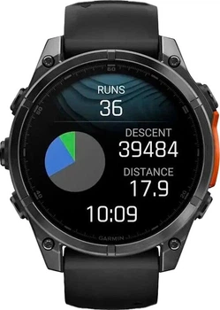 Смарт-годинник Garmin Fenix 8 47mm AMOLED Slate Gray with Black Silicone Band (010-02904-00/09) Refurbished