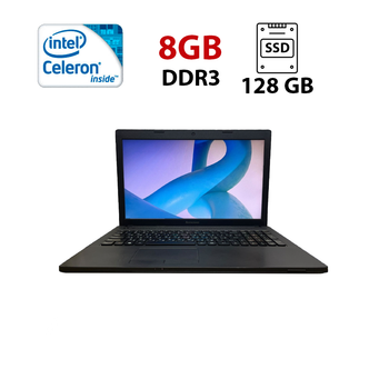 Ноутбук Б-класс Lenovo G500 / 15.6" (1366x768) TN / Intel Celeron 1005M (2 ядра по 1.9 GHz) / 8 GB DDR3 / 128 GB SSD / Intel HD Graphics / WebCam б/у