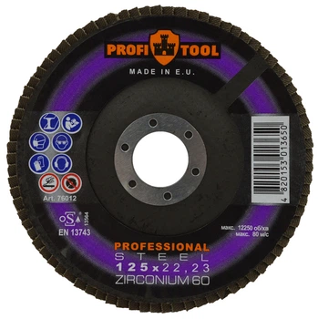 Круг зачистной лепестковый PROFITOOL PROFESSIONAL 125x22,23 мм, ZIRCONIUM 60 (76012)