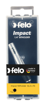 Держатель бит магнитный FELO IMPACT 1/4"х95 мм; форма E 6,3; стопорное кольцо; под ударные инструменты;