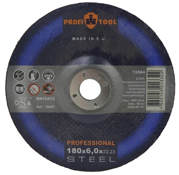 Круг зачистной по металлу PROFITOOL PROFESSIONAL 180х6,0х22,2 мм (76007)