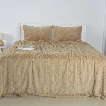 Покрывало евро з 2 наволочками ТЕП SOFT ANGORA 4-04885_34648 240х260 см золотой бежевый