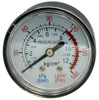 Манометр компресора великий, пластик, 1/4", D=13 мм (комп002)