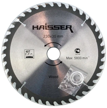 Пильный диск по дереву Haisser 230×30 мм, 40 зубов - 1 шт (дск009))