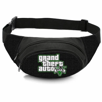 Сумка-бананка дитяча з принтом GTA 32×13 см поясна сумка або сумка через плече дівчинці/хлопчику (0879)