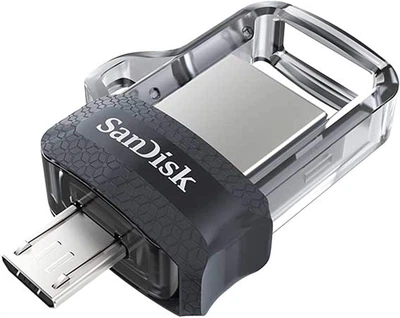 SanDisk Ultra 128GB Dual USB 3.0 выдвижная флешка OTG для смартфона скорость до 150 МБ/с чёрная - Уценка