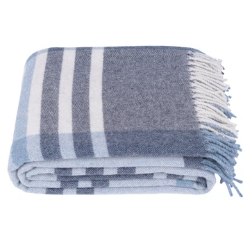 Плед Wool Mix клітинка синій 140x190 (000000740)