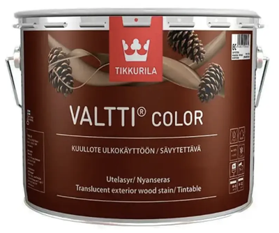 Лазурь-лак антисептический для древесины Tikkurila Valtti Color База ЕС (прозрачная, под тонировку) 0.9л